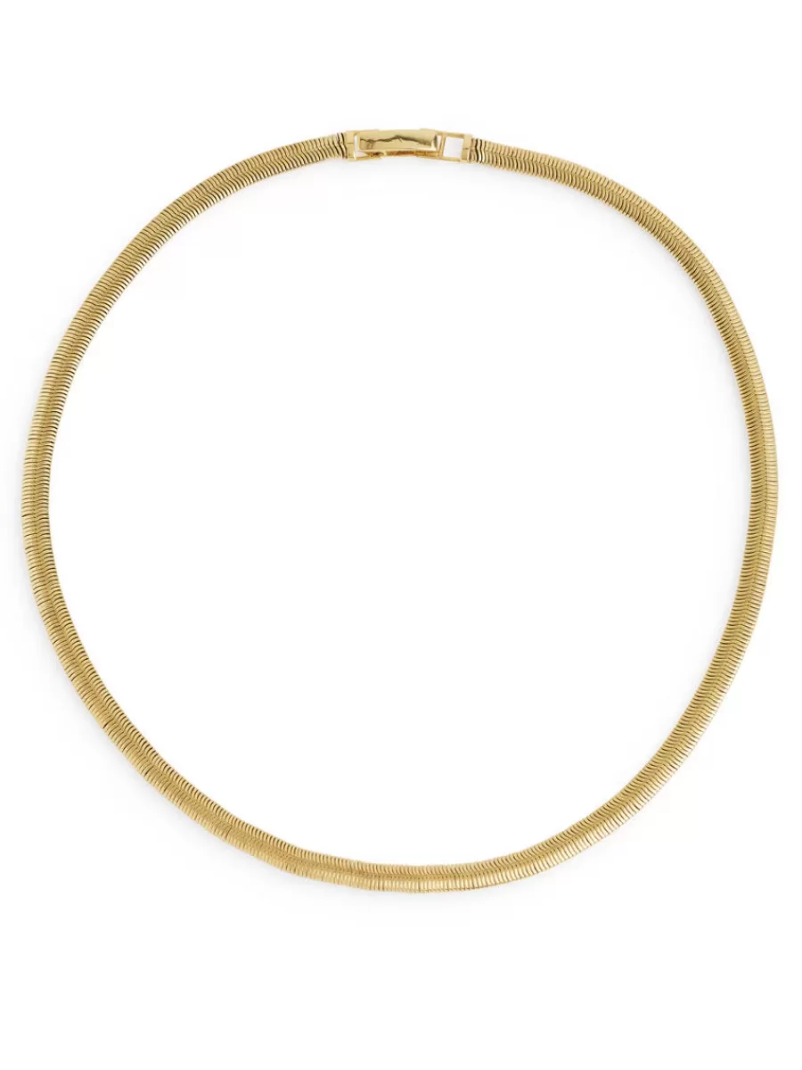 New ARKET -Plated Snake-Chain Necklace Gold