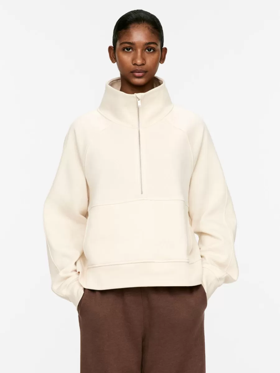 Store ARKET Half-Zip Cotton Sweatshirt Off White