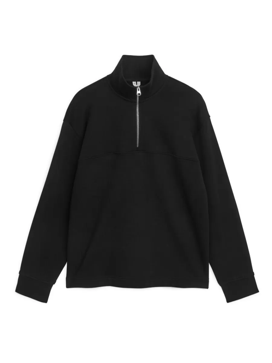 Hot ARKET Half-Zip Sweatshirt Black