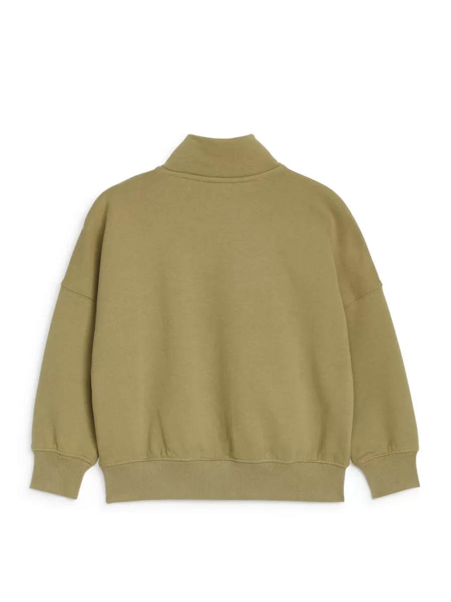 Fashion ARKET Half-Zip Sweatshirt Khaki Green