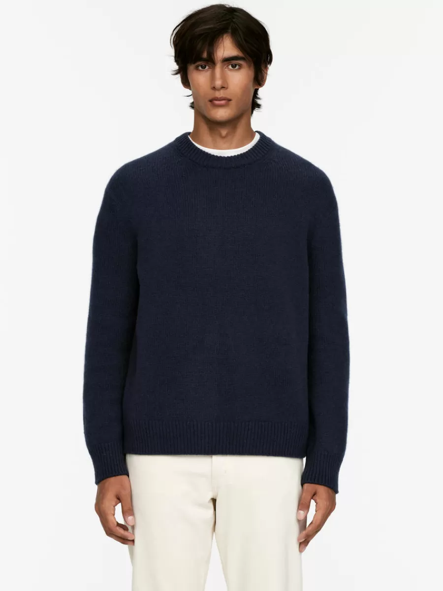 Flash Sale ARKET Heavy Knit Wool Blend Jumper Dark Blue