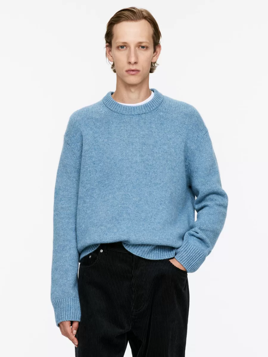 Online ARKET Heavy Knit Wool Blend Jumper Blue Melange