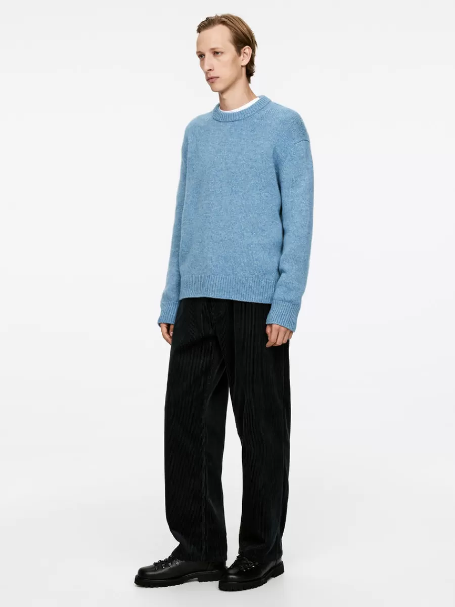 Online ARKET Heavy Knit Wool Blend Jumper Blue Melange