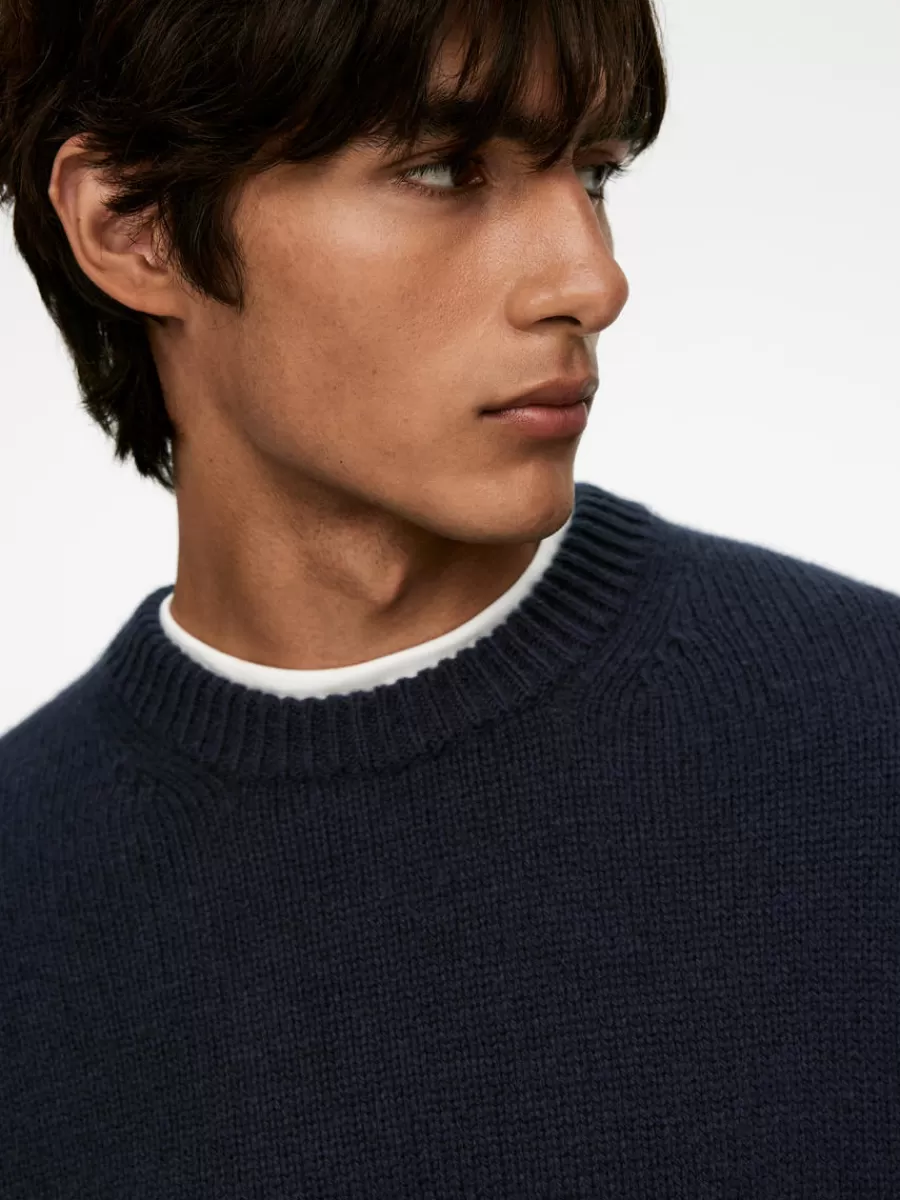 Flash Sale ARKET Heavy Knit Wool Blend Jumper Dark Blue