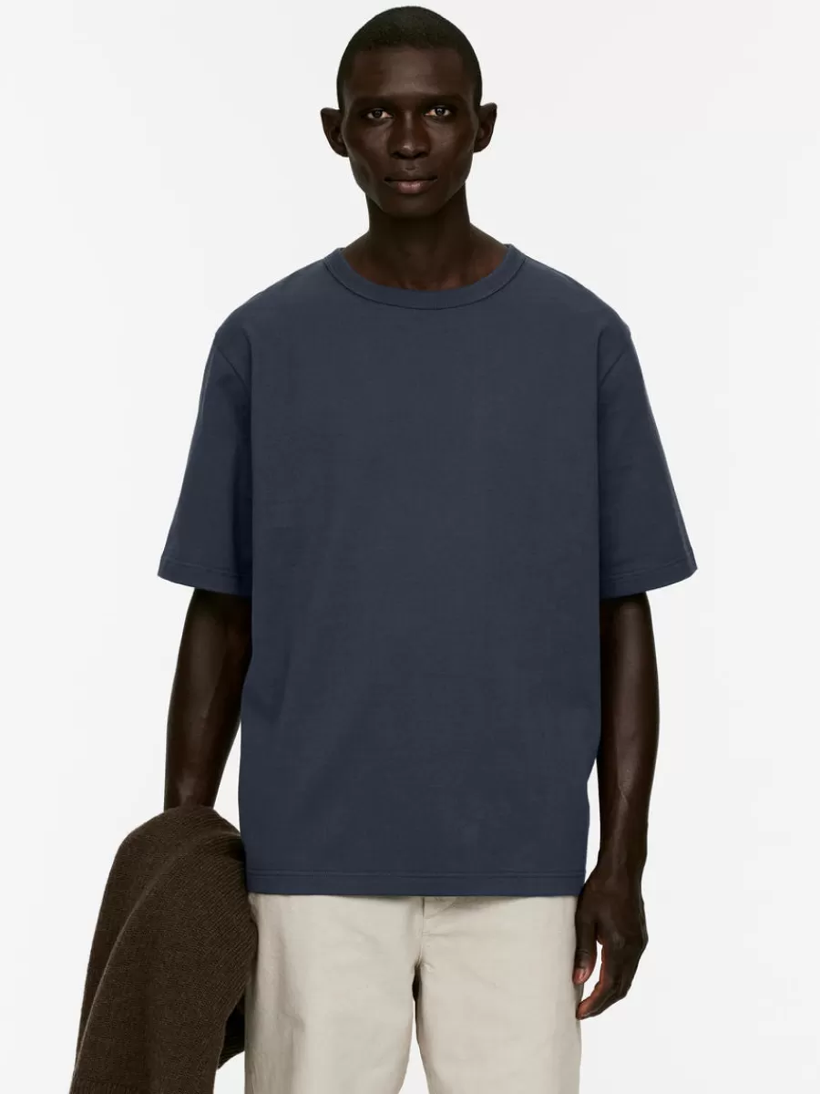 Discount ARKET Heavy Weight T-Shirt Dark Blue