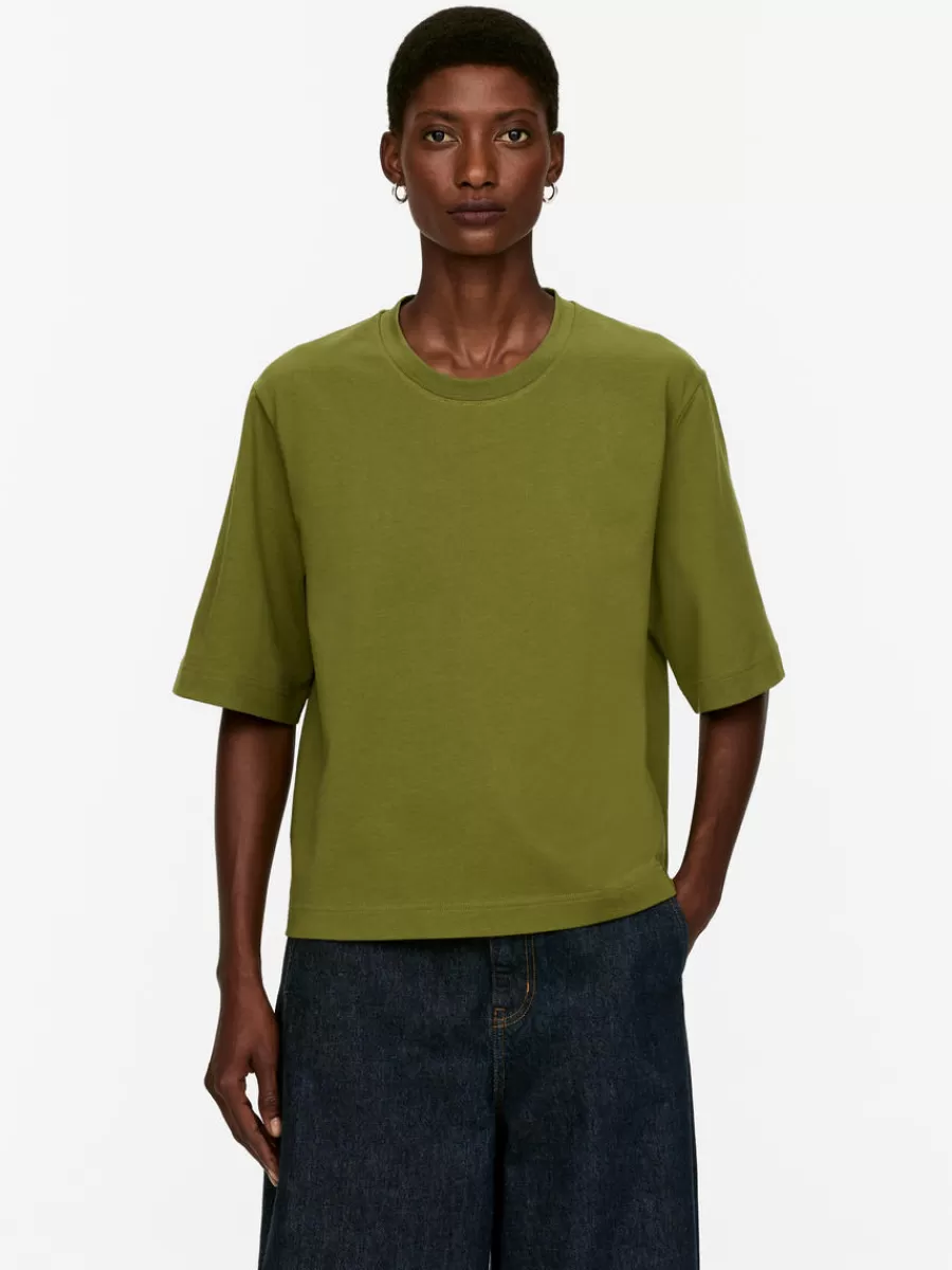 Shop ARKET Heavyweight Boxy T-Shirt Khaki Green