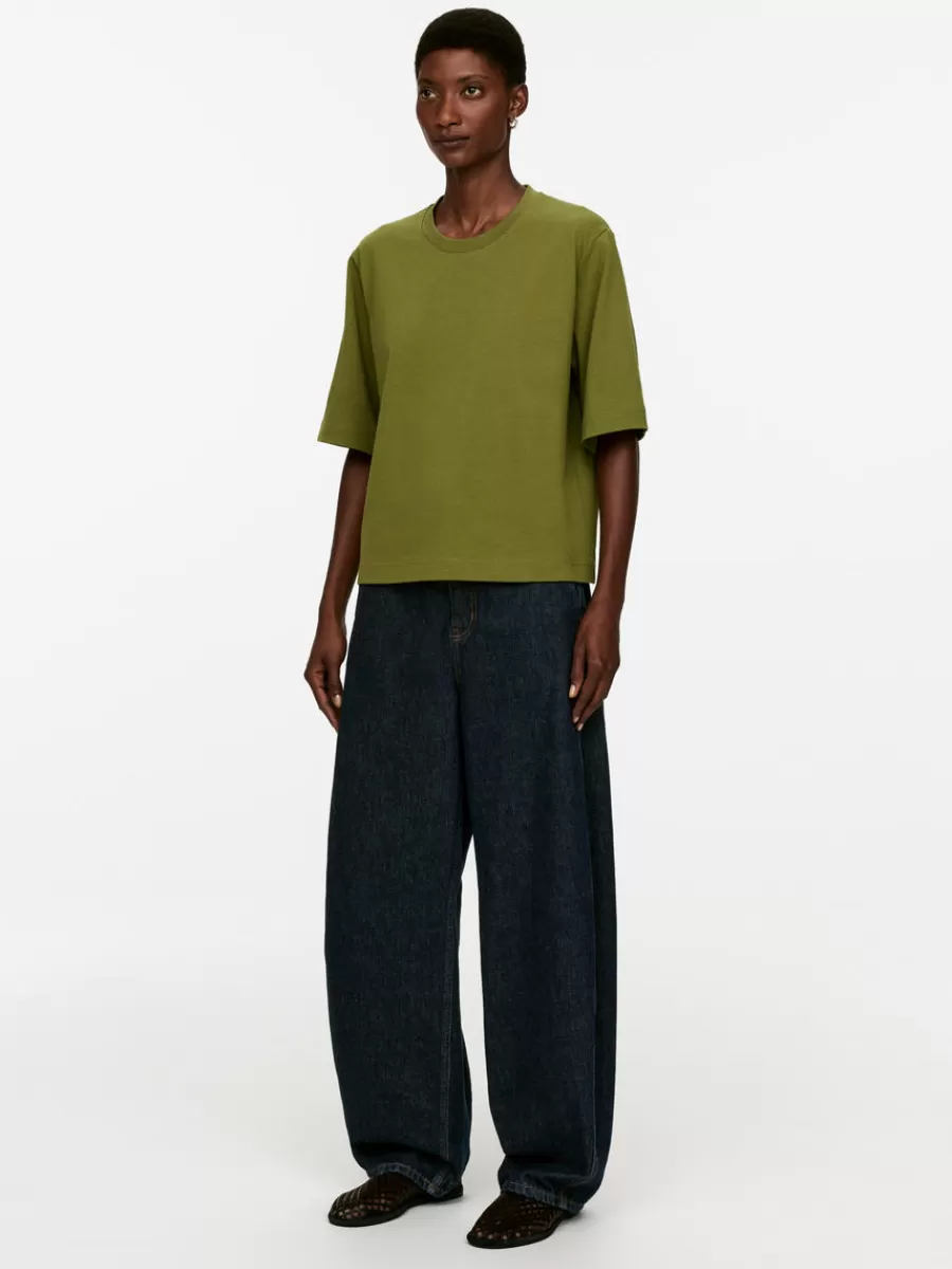 Shop ARKET Heavyweight Boxy T-Shirt Khaki Green