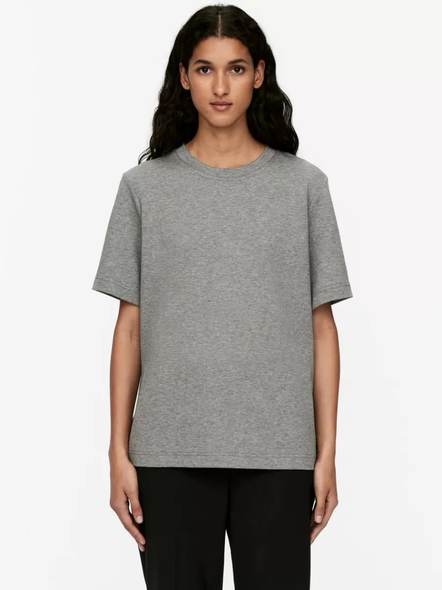 Best ARKET Heavyweight T-Shirt Grey Melange