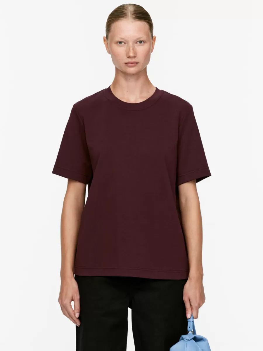 Shop ARKET Heavyweight T-Shirt Burgundy