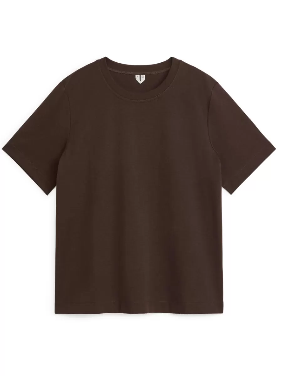 Best Sale ARKET Heavyweight T-Shirt Dark Brown