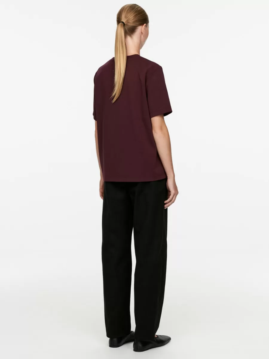 Shop ARKET Heavyweight T-Shirt Burgundy
