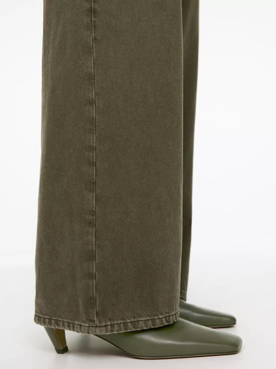 Outlet ARKET Heeled Leather Mules Khaki Green