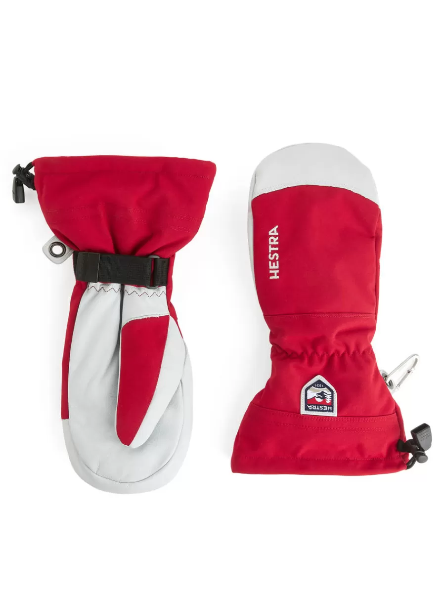 Hot ARKET Hestra Army Leather Heli Ski Gloves White/Red