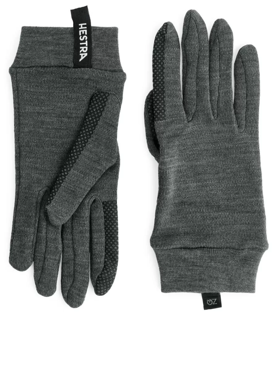 New ARKET Hestra Merino Touch Point 5-Finger Liner Grey