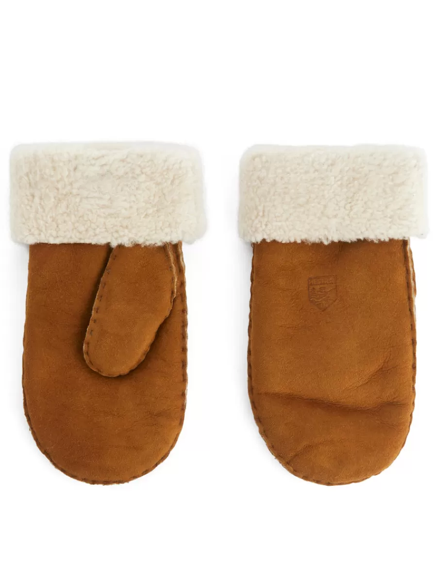 Sale ARKET Hestra Sheepskin Mittens Brown