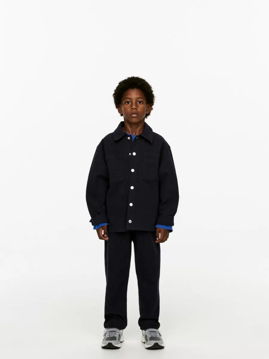 Clearance ARKET Hickory Overshirt Dark Blue/Hickory