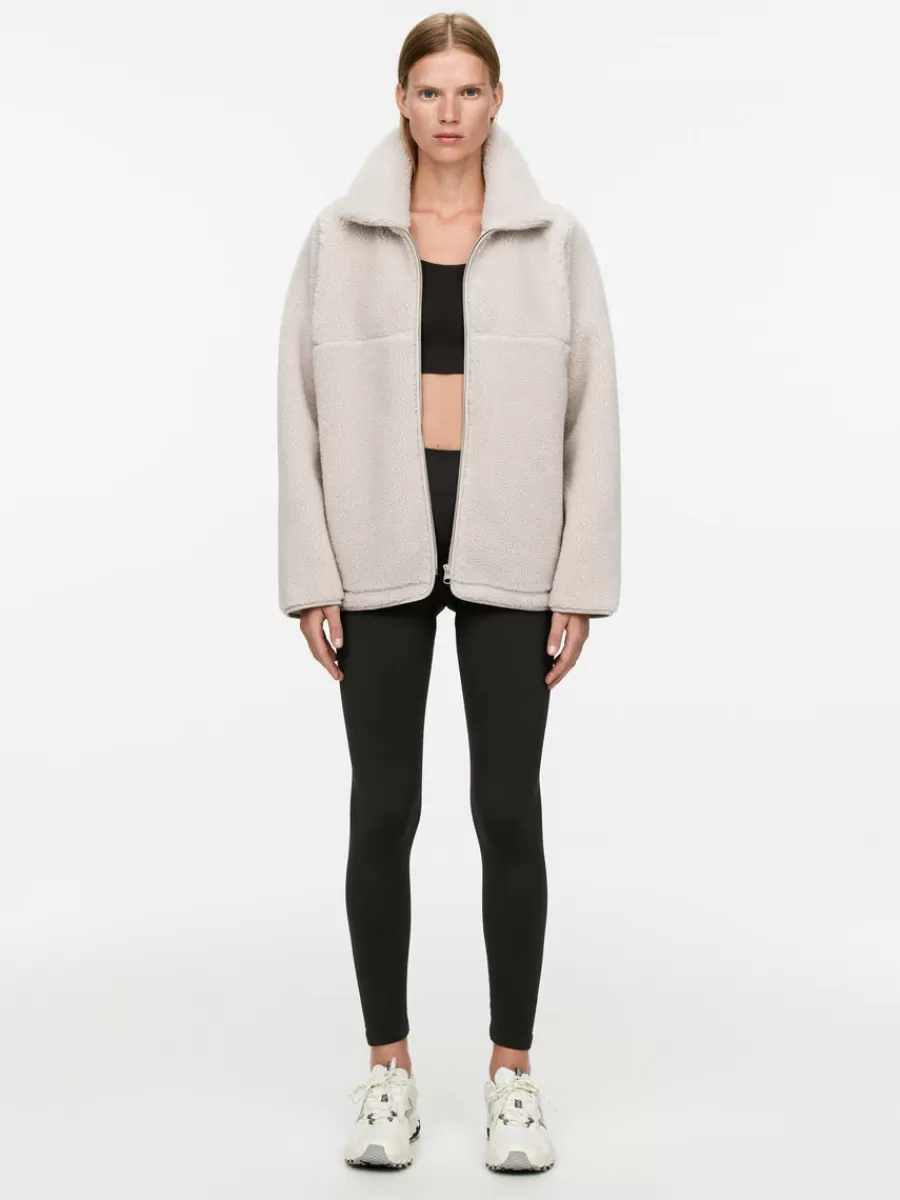New ARKET High-Neck Pile Jacket Off White