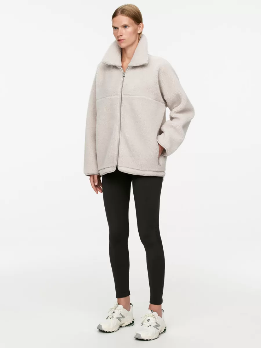 New ARKET High-Neck Pile Jacket Off White