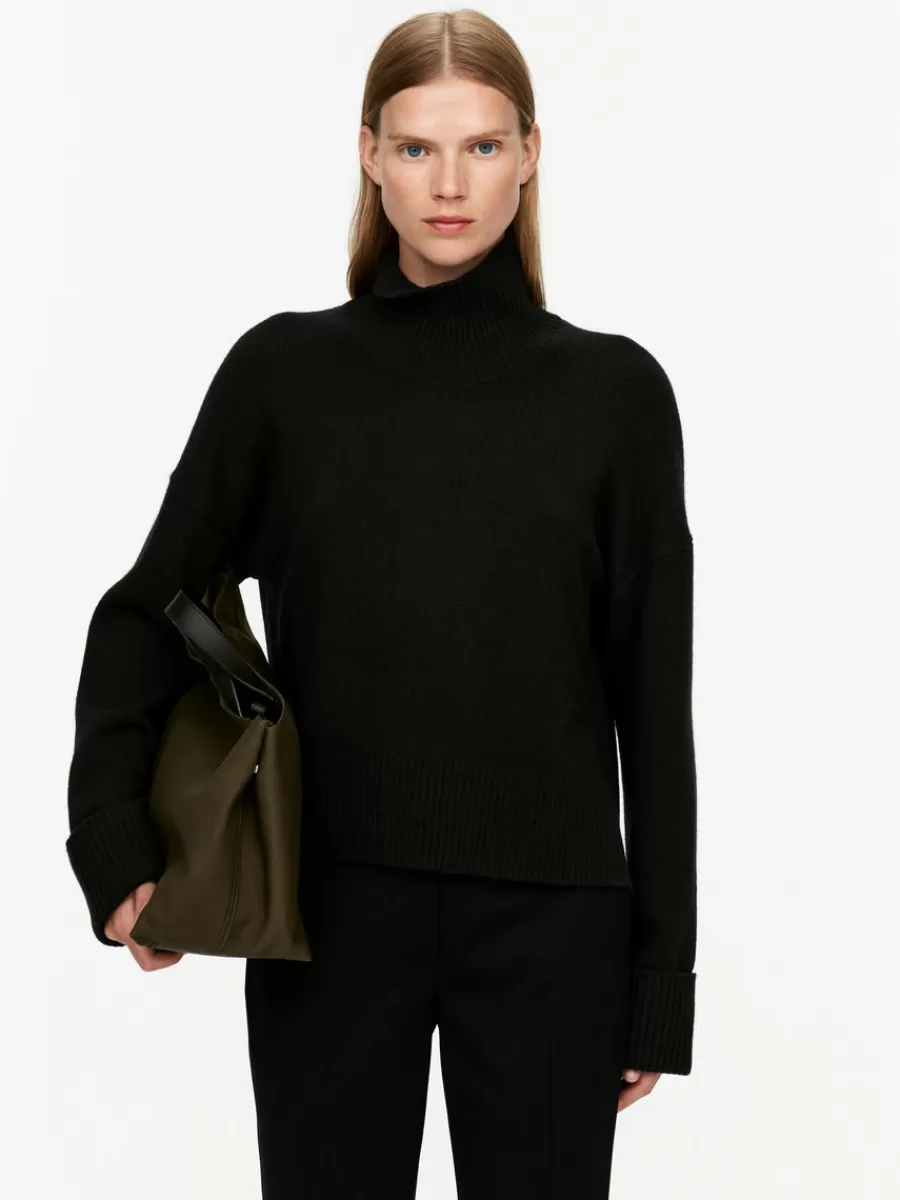 Hot ARKET High-Neck Wool Jumper Black