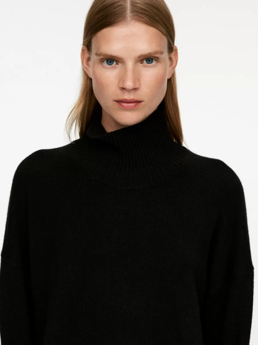 Hot ARKET High-Neck Wool Jumper Black