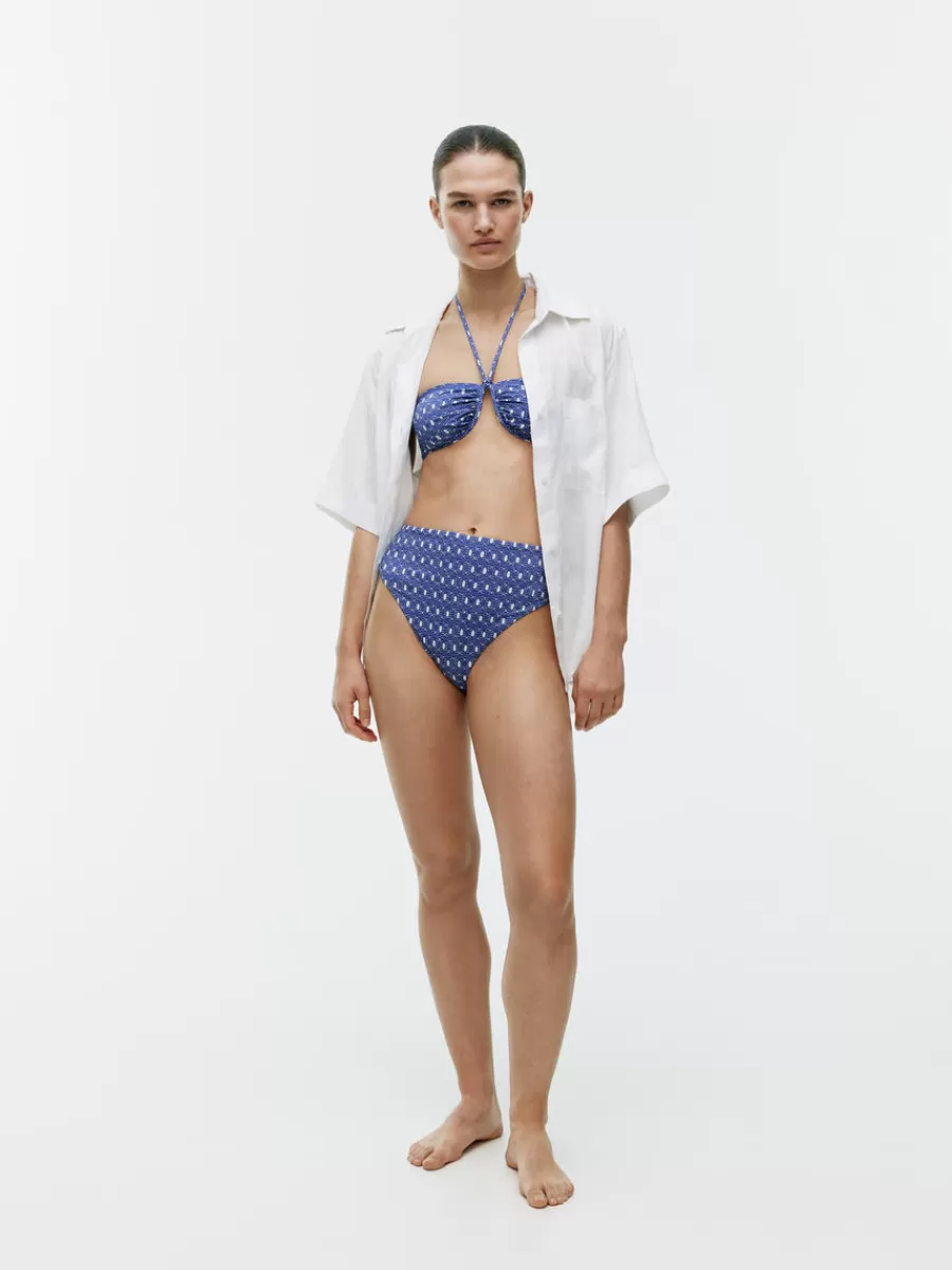 Flash Sale ARKET High-Waist Bikini Briefs Blue/White