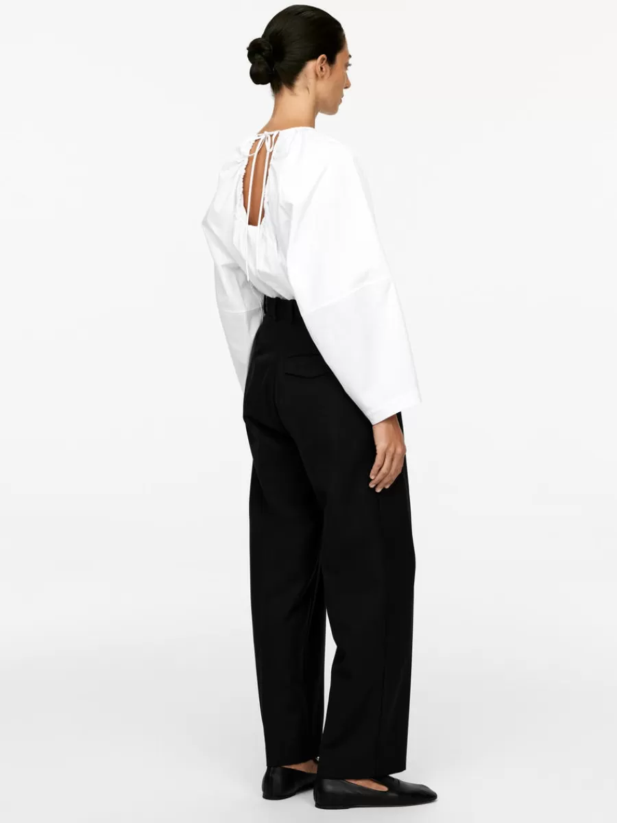 Shop ARKET High-Waist Pleated Trousers Black