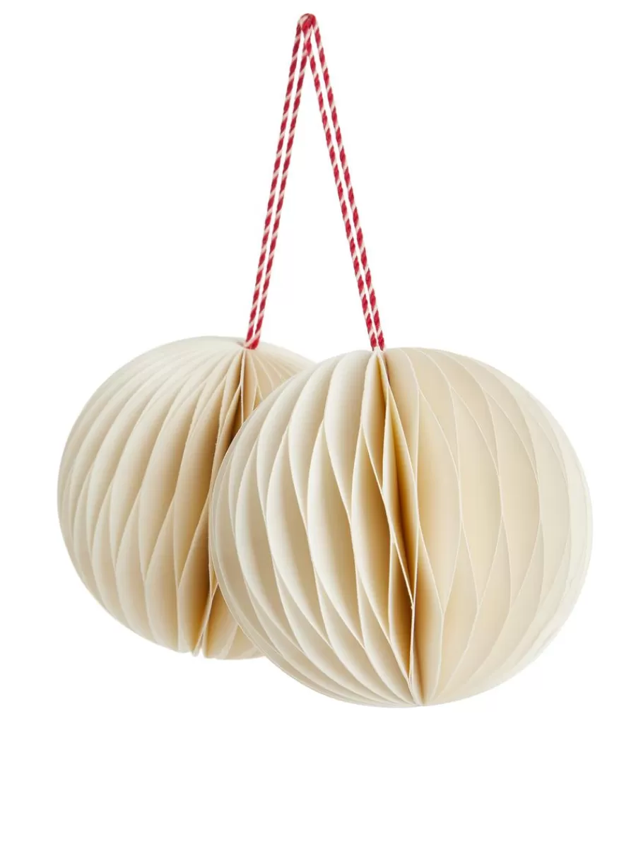 Store ARKET Honeycomb Ornaments Set Of 2 White