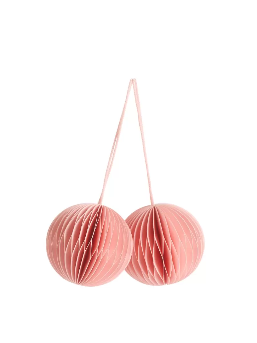 Online ARKET Honeycomb Ornaments Set Of 2 Light Pink