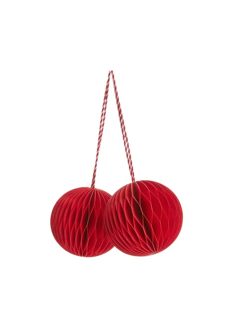 Cheap ARKET Honeycomb Ornaments Set Of 2 Red