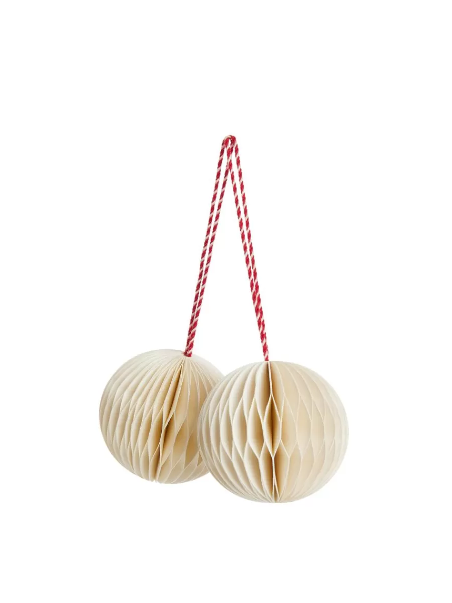 Outlet ARKET Honeycomb Ornaments Set Of 2 White