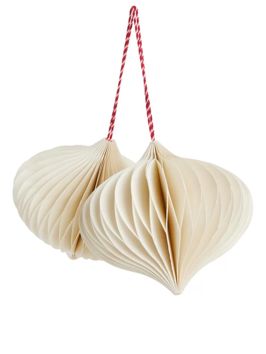 Clearance ARKET Honeycomb Ornaments Set Of 2 White