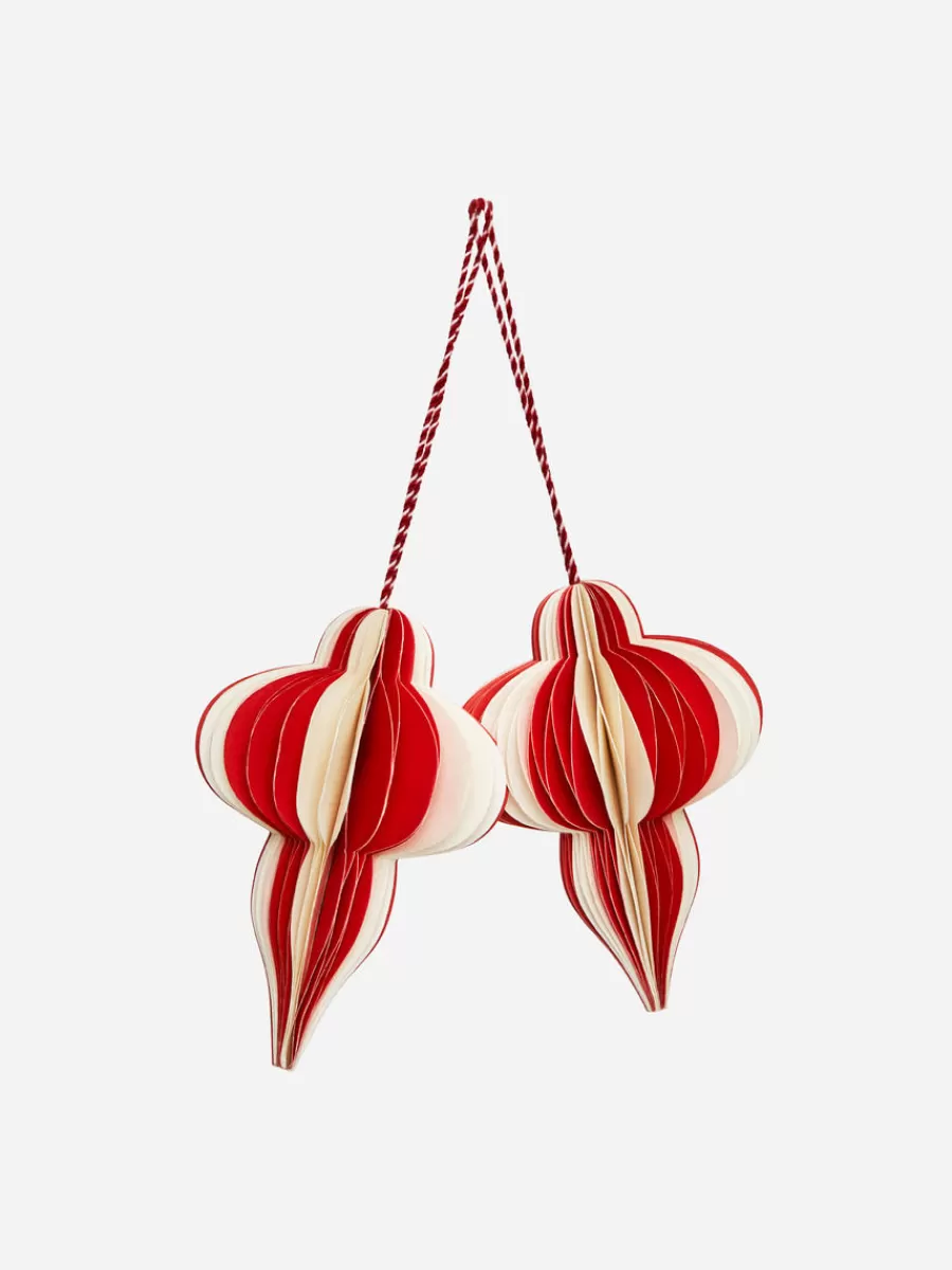Cheap ARKET Honeycomb Ornaments Set Of 2 Red/Off White