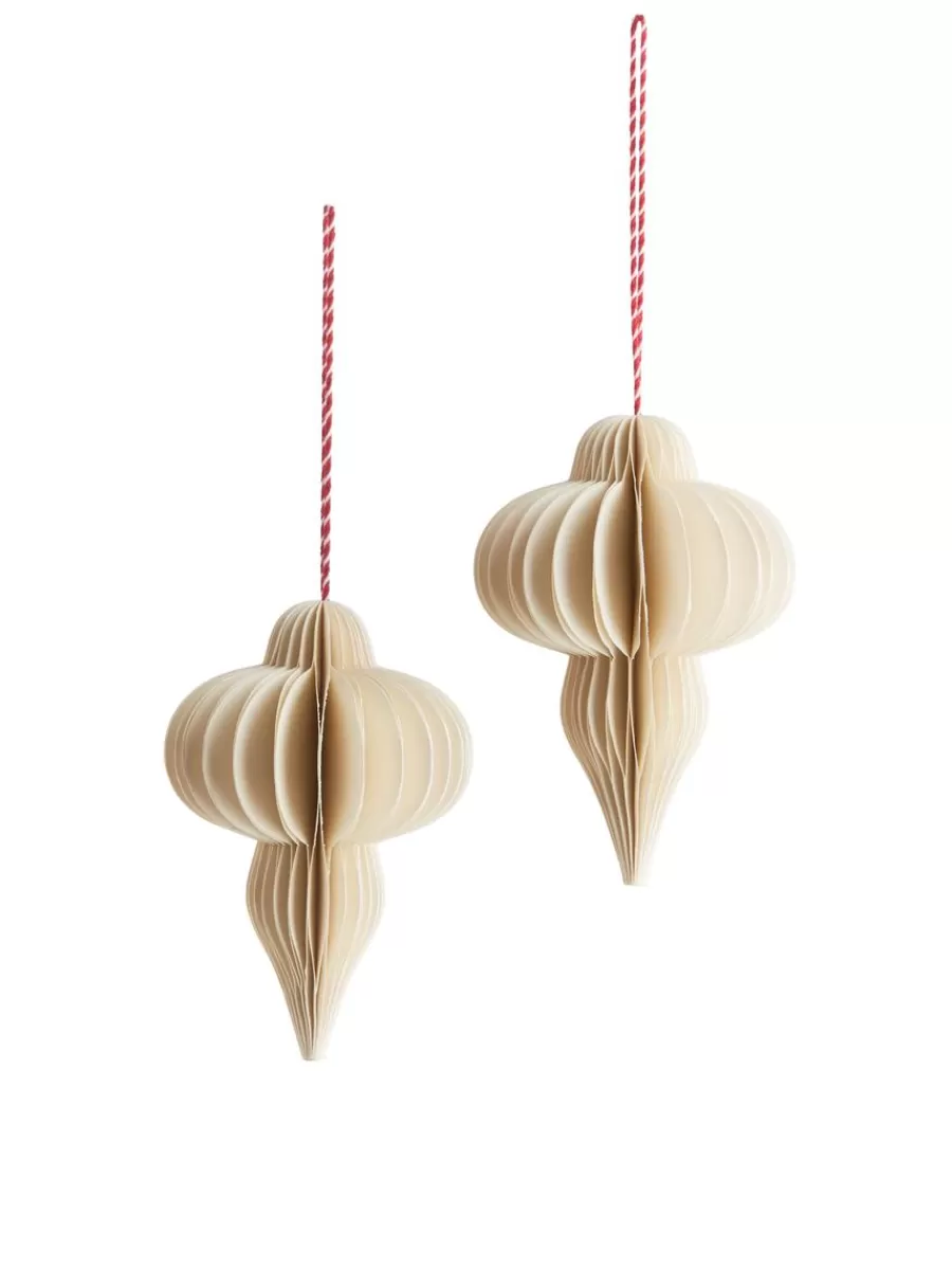 Outlet ARKET Honeycomb Ornaments Set Of 2 White
