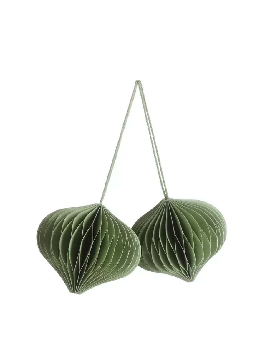 Shop ARKET Honeycomb Ornaments Set Of 2 Soft Green