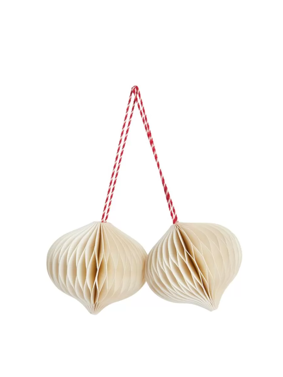Outlet ARKET Honeycomb Ornaments Set Of 2 White