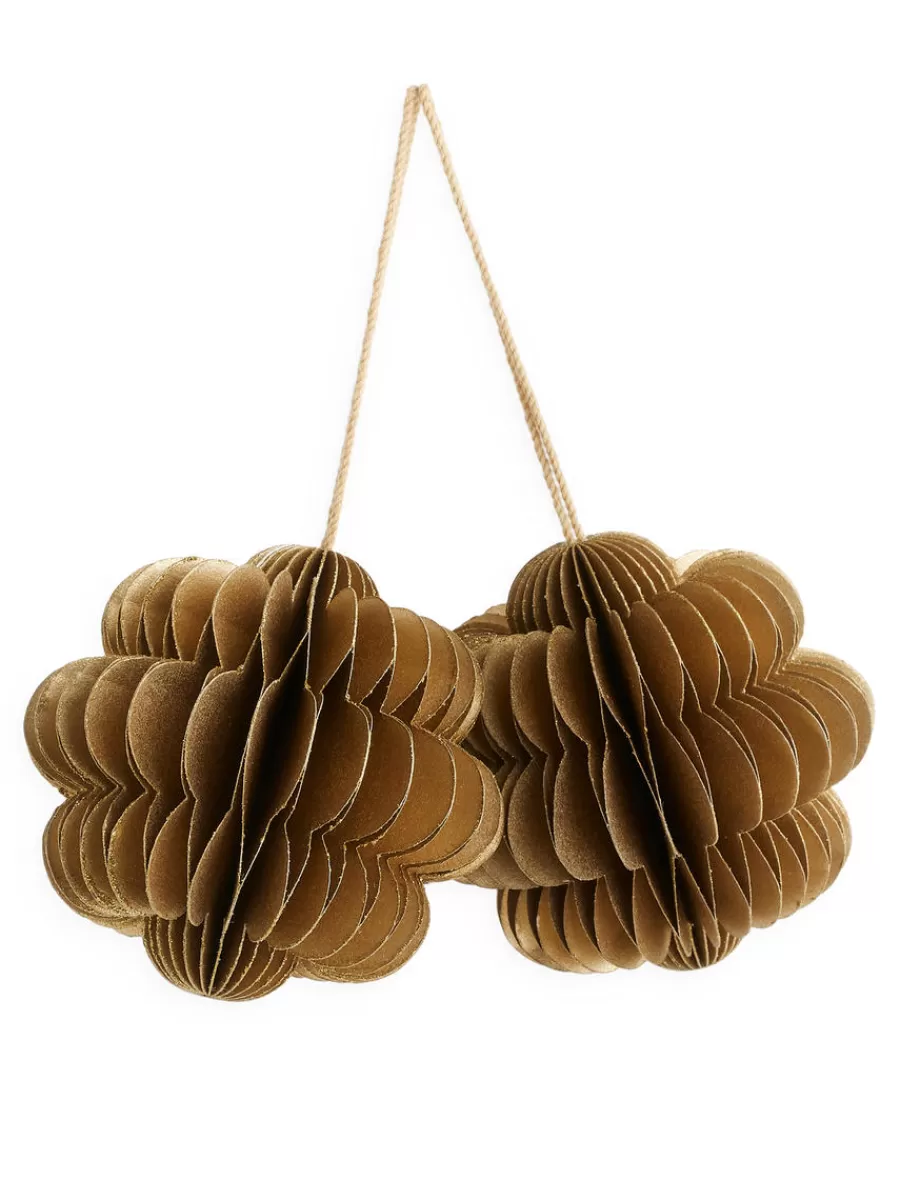Flash Sale ARKET Honeycomb Ornaments Set Of 2 Gold/Glitter