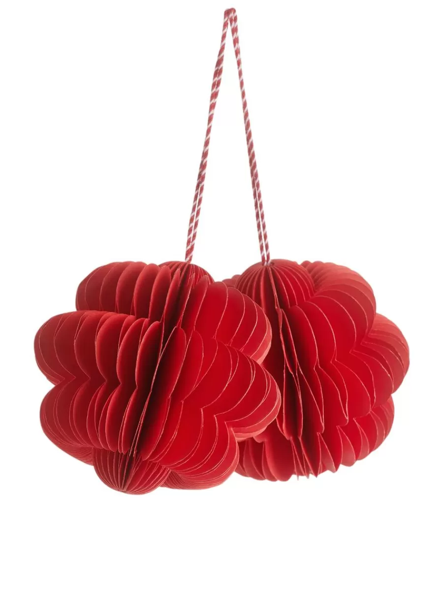 Flash Sale ARKET Honeycomb Ornaments Set Of 2 Red