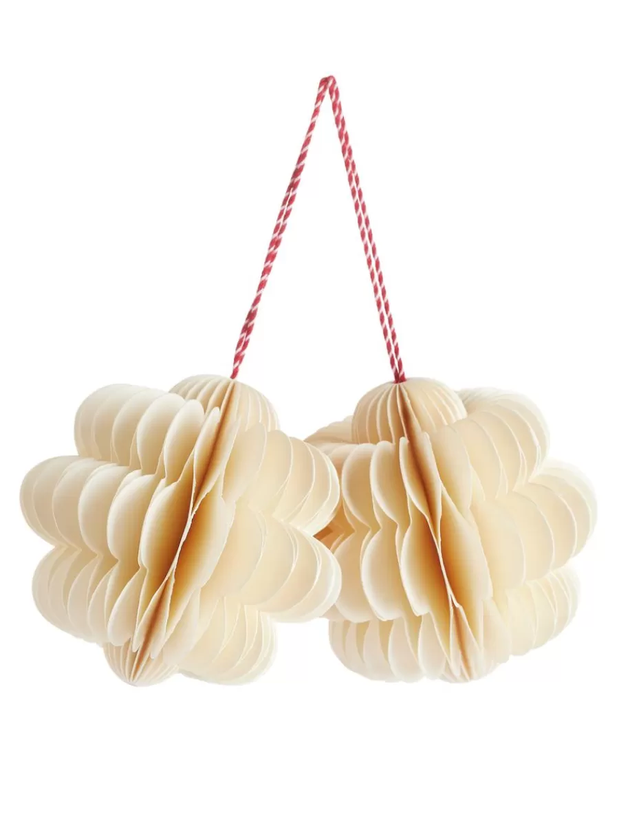 Shop ARKET Honeycomb Ornaments Set Of 2 Off White