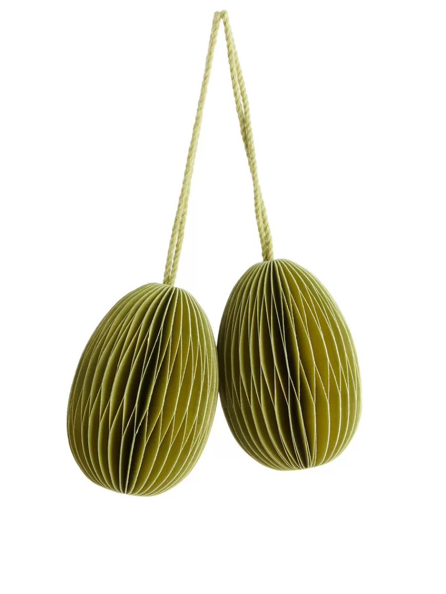 Outlet ARKET Honeycomb Ornaments Set Of 2 Olive Green