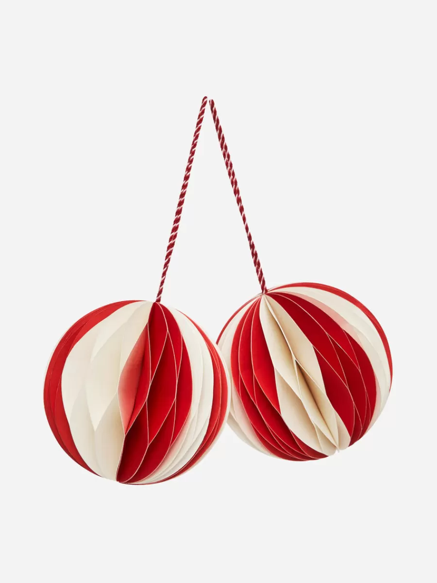 Best ARKET Honeycomb Ornaments Set Of 2 Red/Off White