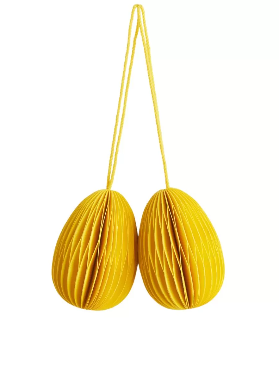 Flash Sale ARKET Honeycomb Ornaments Set Of 2 Yellow