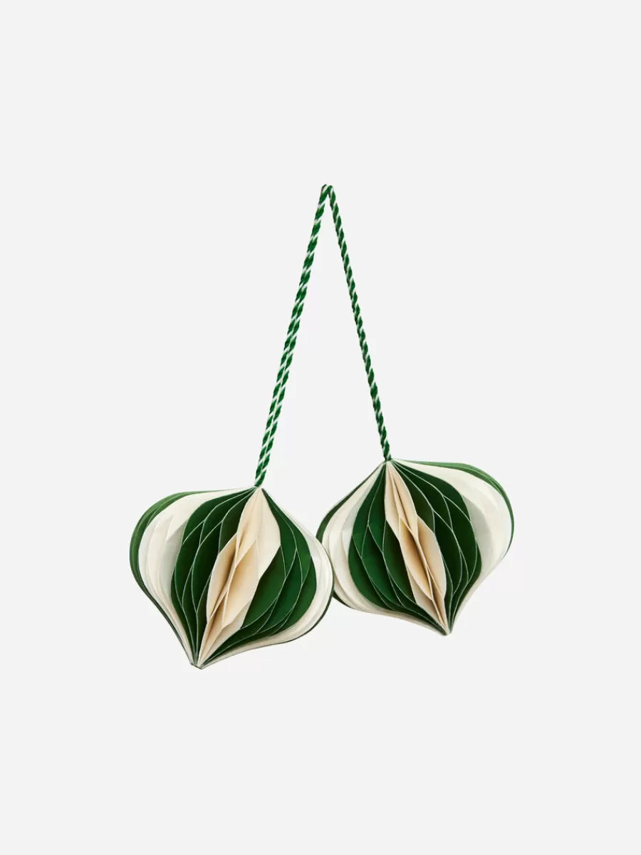 Best Sale ARKET Honeycomb Ornaments Set Of 2 Green/Off White