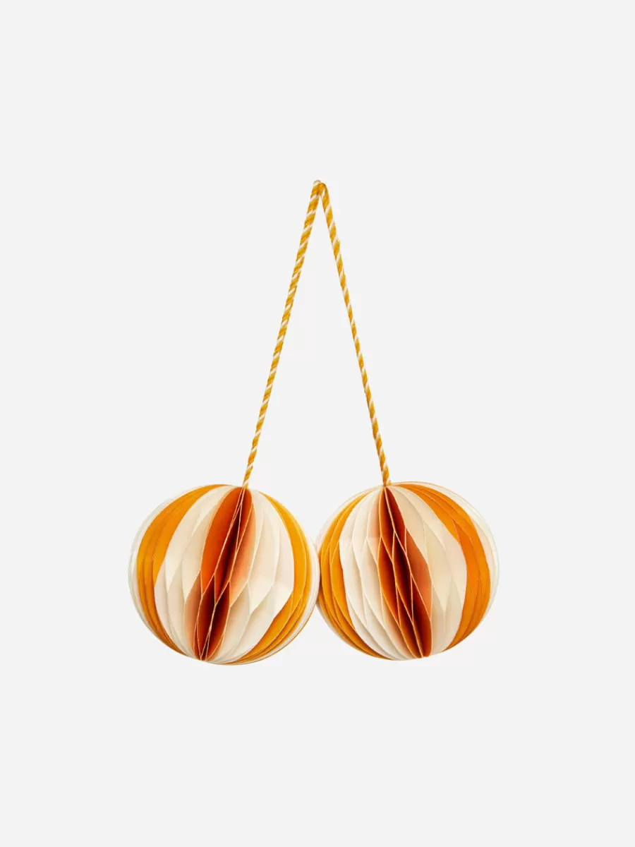 Cheap ARKET Honeycomb Ornaments Set Of 2 Yellow/Off White