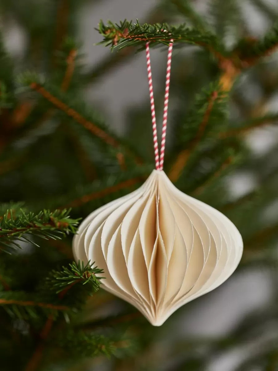 Clearance ARKET Honeycomb Ornaments Set Of 2 White