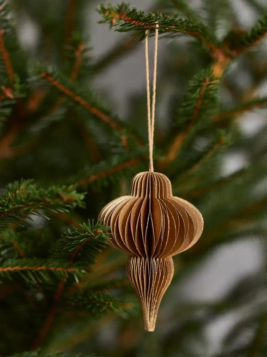 Discount ARKET Honeycomb Ornaments Set Of 2 Gold/Glitter