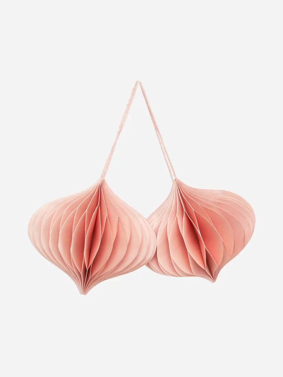 Shop ARKET Honeycomb Ornaments Set Of 2 Pink
