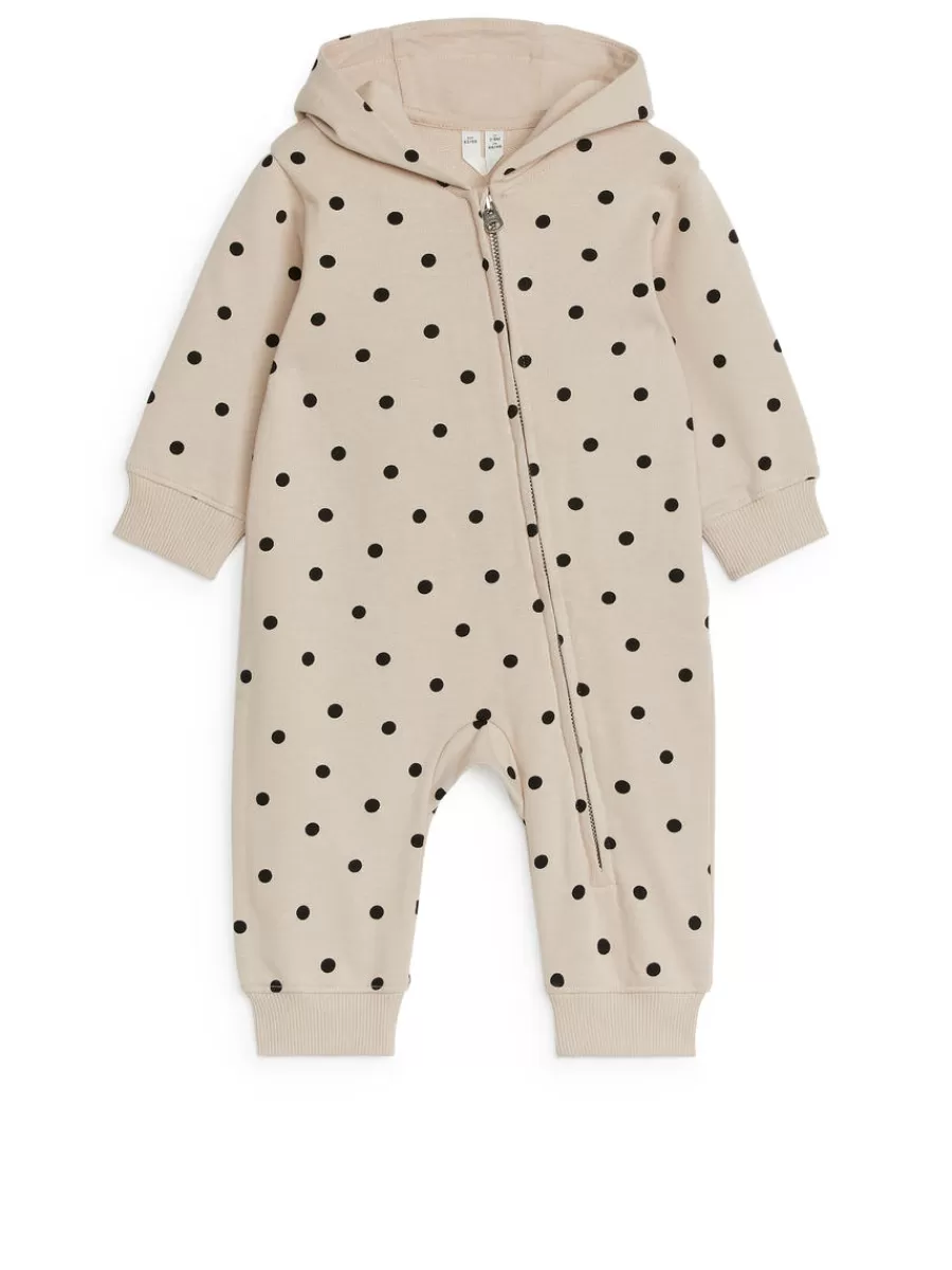 Cheap ARKET Hooded Jersey Overall Beige/Black