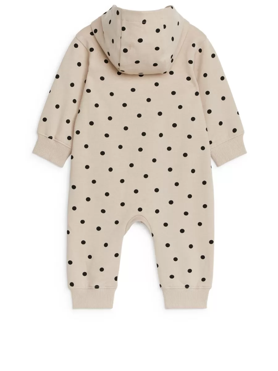 Cheap ARKET Hooded Jersey Overall Beige/Black