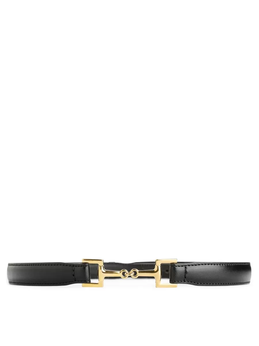 Flash Sale ARKET Horsebit Buckle Leather Belt Black