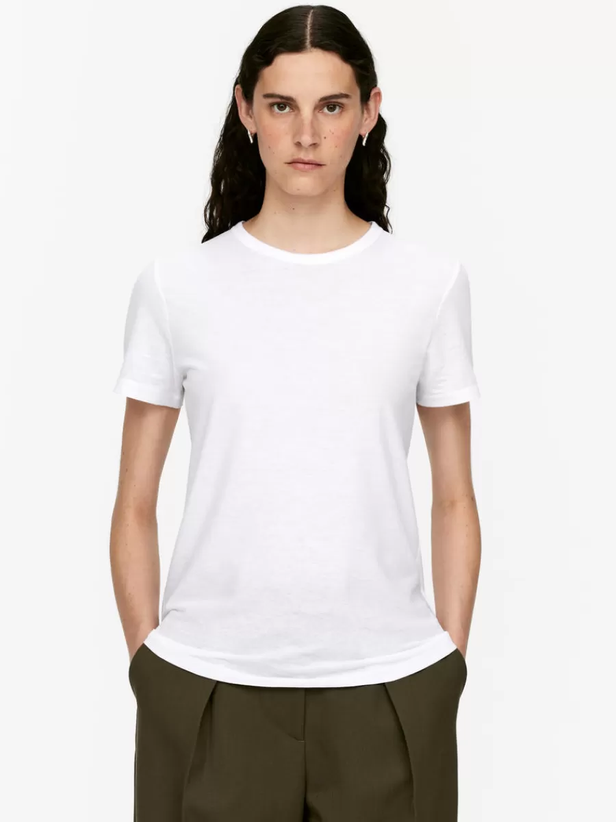 Cheap ARKET Ice Crêpe T-Shirt White